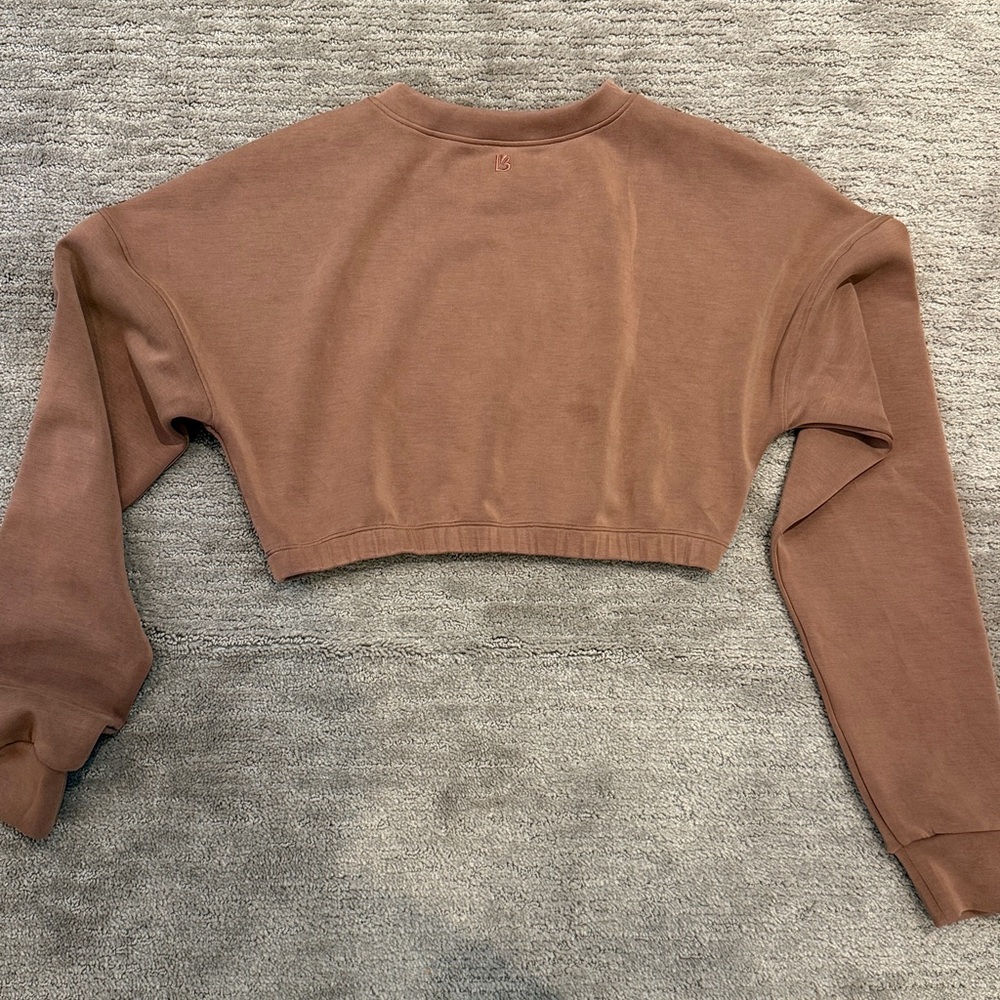 BuffBunny Collection Cropped Luxe Sweatshirt  Brown small - Picture 5 of 5